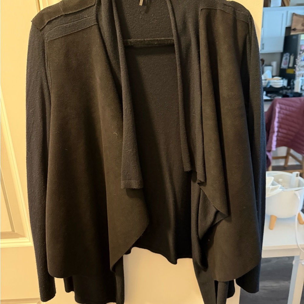 Elegant Black Women's Sweater Jacket